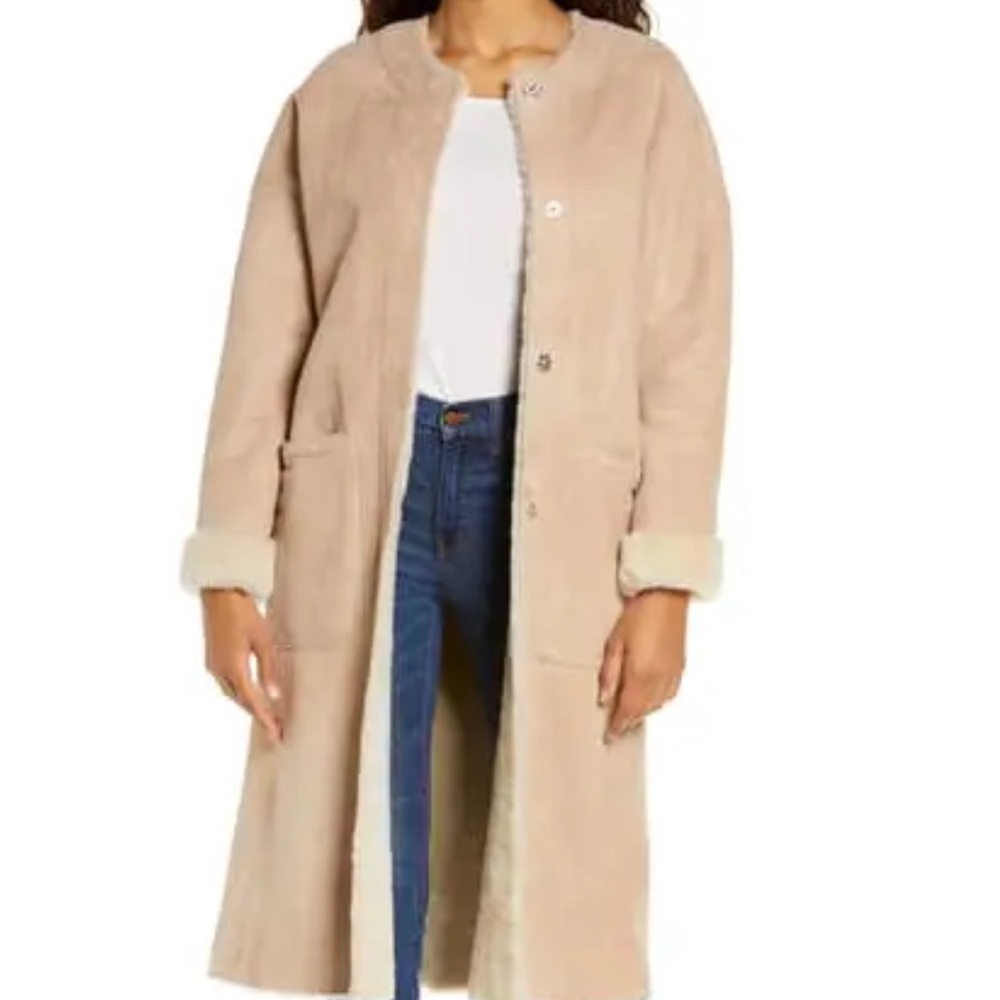 UGG Remy Reversible Shearling Coat 100% Genuine Lamb Shearling - Picture 7 of 15